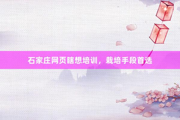 石家庄网页瞎想培训，栽培手段首选